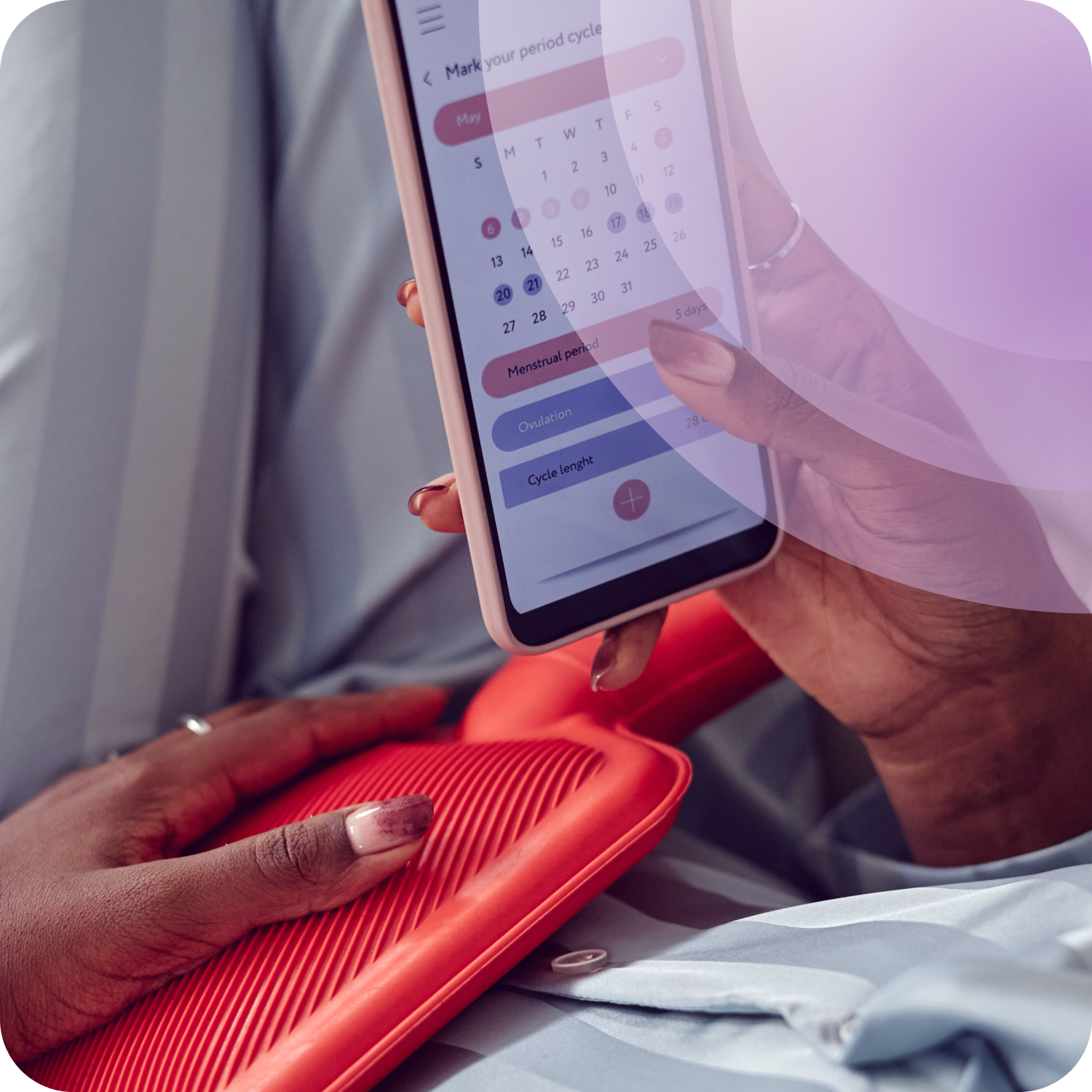Illustrated overview showing heavy menstrual bleeding