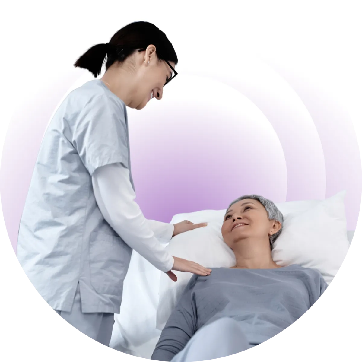 Consultant discussing a mesh-free prolapse repair with a patient