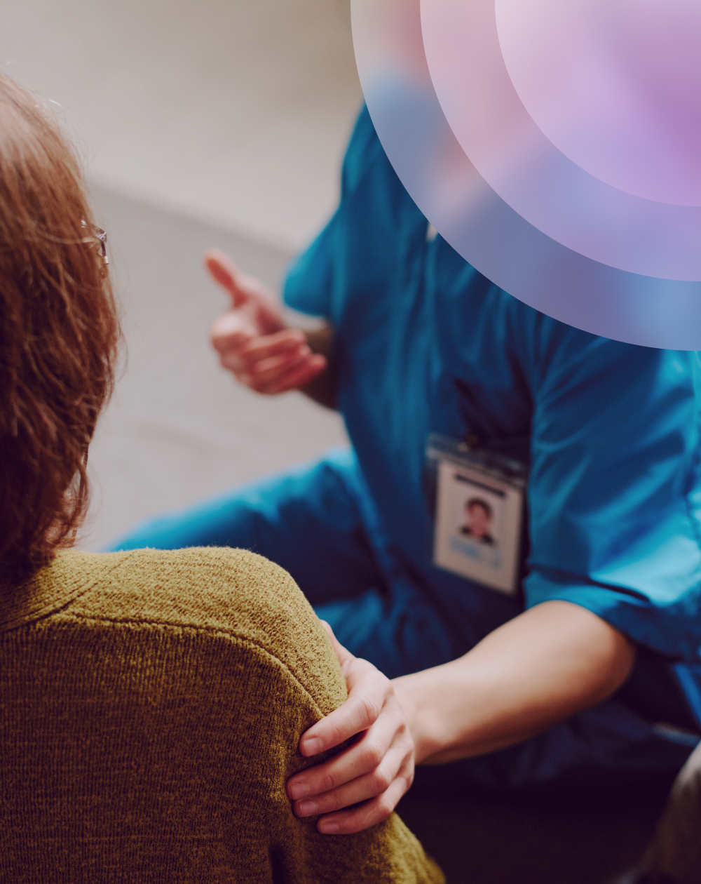 Consultant reassuring a patient during a private appointment